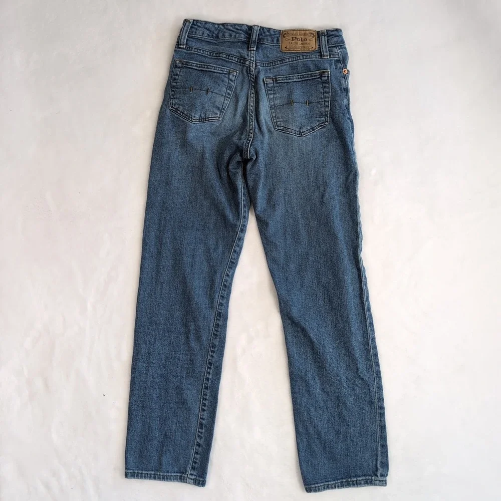 Polo Ralph Lauren Authentic Dungaree Jeans Boys 14 Straight Leg Blue Denim Pants